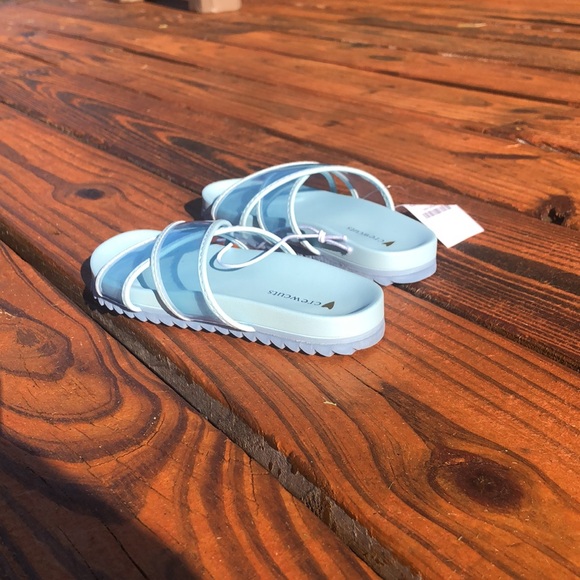 NWT J Crew Crewcuts Lt. Blue Pool Sliders with Cross Straps Sizes 8-10 ,11, 13 - Picture 8 of 11